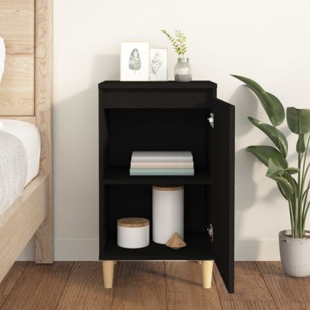 Bedside Cabinet Black 40x35x70 cm Engineered Wood