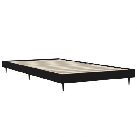 Bed Frame Black 92x187 cm Single Bed Size Engineered Wood