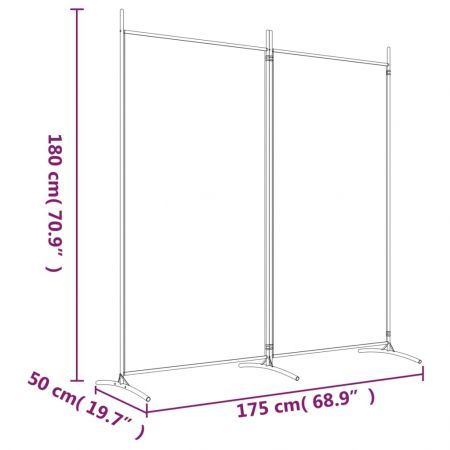 2-Panel Room Divider Anthracite 175x180 cm Fabric