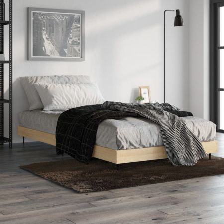 Bed Frame Sonoma Oak 92x187 cm Single Bed Size Engineered Wood