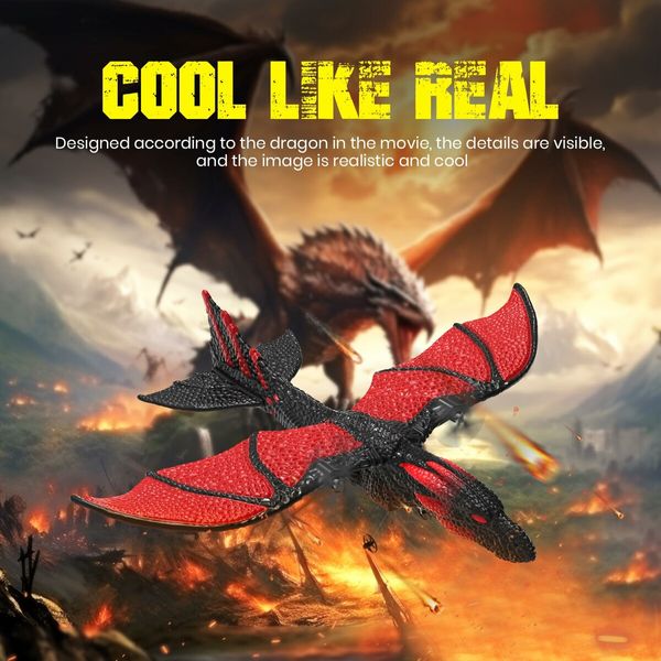 RC Plane,2.4GHz Remote Control Dragon Plane Toys,2CH 6-axis Gyro Stabilizer RTF Airplane with 2 Batteries