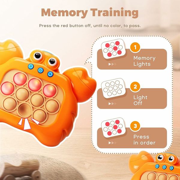 Fast Push Game Pop Game It Fidget Toys Light Up Pattern Popping Game Puzzle Game Machine Anti-Anxiety Autism Sensory Toy for Kids and Adults