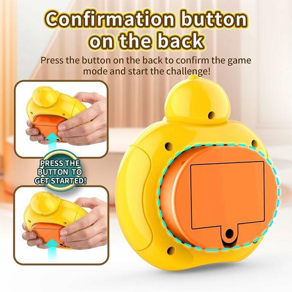 Quick Push Game Console, Light Up Electronic Sensory Games, Travel Handheld Game, Bubble Birthday Gift for Kids Age 5+ (Yellow Duck)