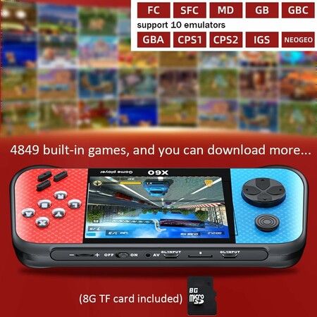 Retro Handheld Game Console 3.5 Inch Mini Portable Gaming Device with 4849 Preloaded Games 2 Gamepads for Kids Adults