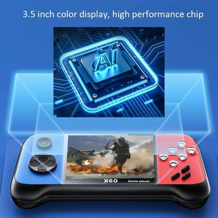 Retro Handheld Game Console 3.5 Inch Mini Portable Gaming Device with 4849 Preloaded Games 2 Gamepads for Kids Adults