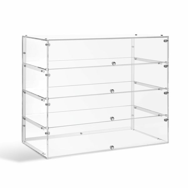 Large Cake Display Cabinet 4 Tier Acrylic Stand Case Unit Holder Bakery Cupcake Muffin Donut Pastry Model Toy Showcase Desktop 5mm Transparent