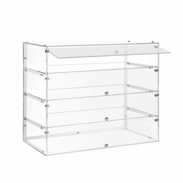 Large Cake Display Cabinet 4 Tier Acrylic Stand Case Unit Holder Bakery Cupcake Muffin Donut Pastry Model Toy Showcase Desktop 5mm Transparent