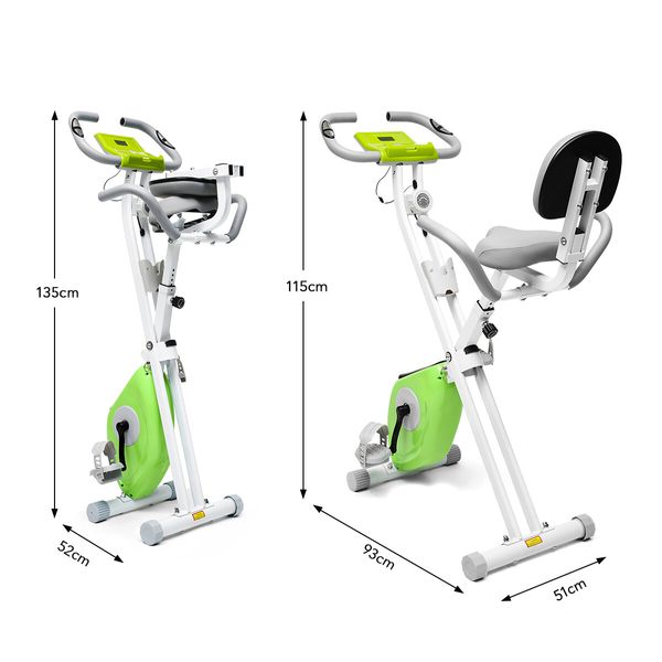 Folding Exercise Bike X Spin Upright Recumbent Stationary Indoor Cycling Trainer Home Workout Fitness Gym LCD Pulse Magnetic Resistance