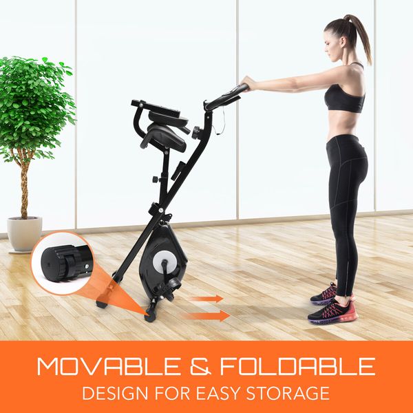 Exercise Bike Home Gym Fitness Spin Recumbent Stationary Indoor Cycling Trainer Cardio Workout Machine Folding LCD Magnetic Resistance