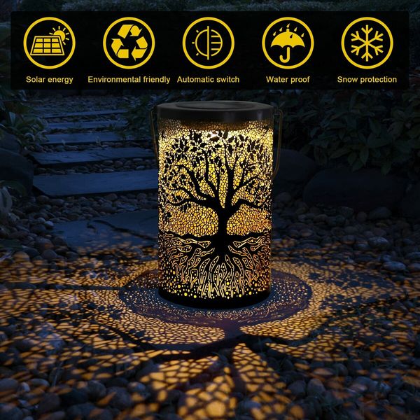 Solar Lantern for Outdoor,Waterproof Solar Lights, Hanging/Standing,for Balcony,Patio,Garden Decoration (Big Tree)