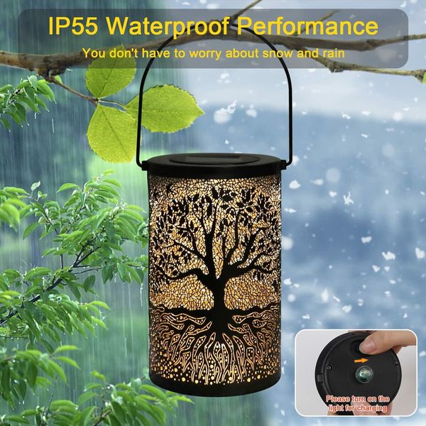 Solar Lantern for Outdoor,Waterproof Solar Lights, Hanging/Standing,for Balcony,Patio,Garden Decoration (Big Tree)