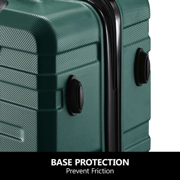 2 Piece Suitcases Luggage Set Carry On Travel Case Cabin Hard Shell Travelling Baggage Expandable Lightweight Rolling TSA Lock Green