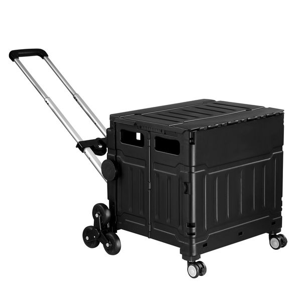 75L Shopping Trolley Cart Wheeled Grocery Utility Basket Bag Stair Climbing Rolling Folding Supermarket Granny Travel Wagon