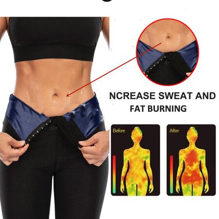 Sweat Sauna Pants Body Shaper Shorts Weight Loss Slimming Shapewear Women Waist Trainer Tummy Workout Hot Sweat Leggings Fitness Blue 9 point Pants Size 4XL/5XL