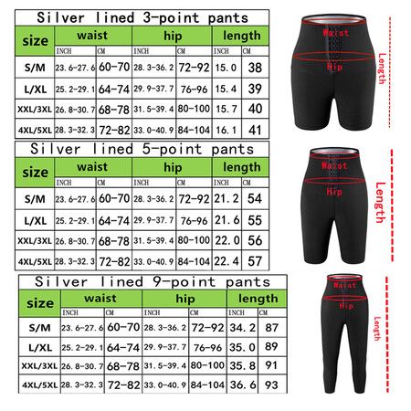 Sweat Sauna Pants Body Shaper Shorts Weight Loss Slimming Shapewear Women Waist Trainer Tummy Workout Hot Sweat Leggings Fitness Blue 5 point Pants Size 4XL/5XL