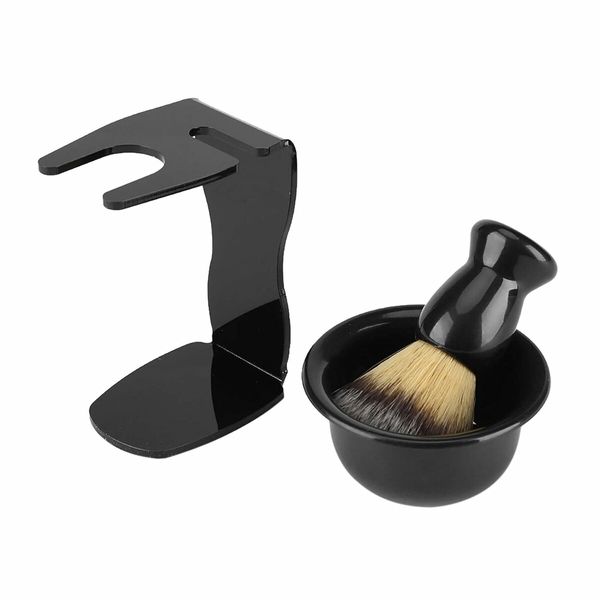 Shaving Brush Set, Shaving Bowl Shaving Brush Stand Acrylic Shaving Brush 3 PCS for Shave Beard