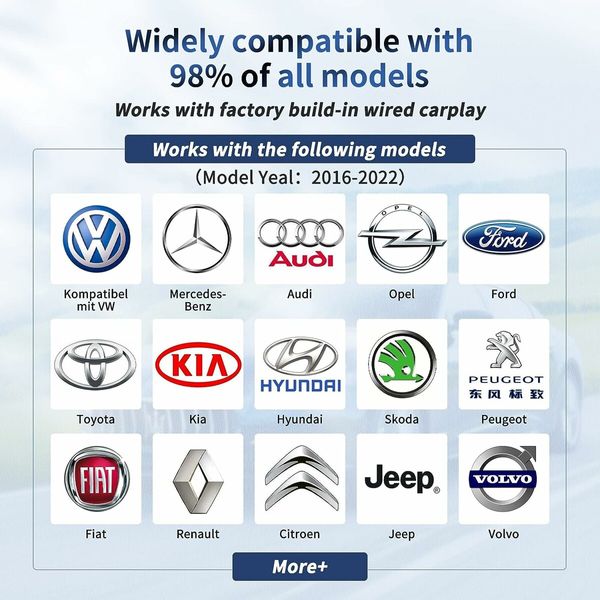 iOS Version Wireless CarPlay Adapter Wireless Apple Carplay, OEM Wired CarPlay Cars CarPlay Wireless Adapter