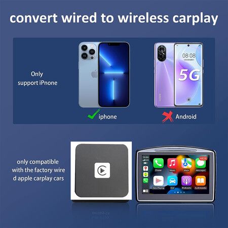 iOS Version Wireless CarPlay Adapter Wireless Apple Carplay, OEM Wired CarPlay Cars CarPlay Wireless Adapter