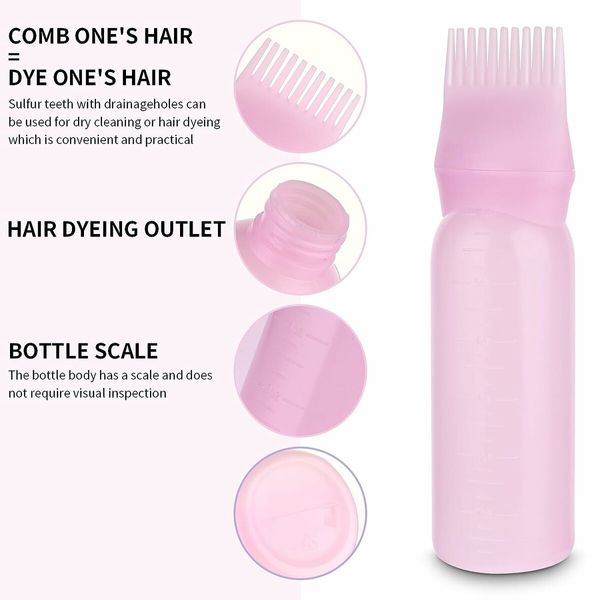 Root Comb Applicator Bottle 6 OZ Hair Oil Applicator Applicator Bottle for Hair Dye Bottle