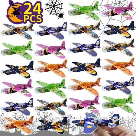 24pcs Halloween Foam Hand Launch Airplanes Perfect for Kids Parties and Gift Exchanges