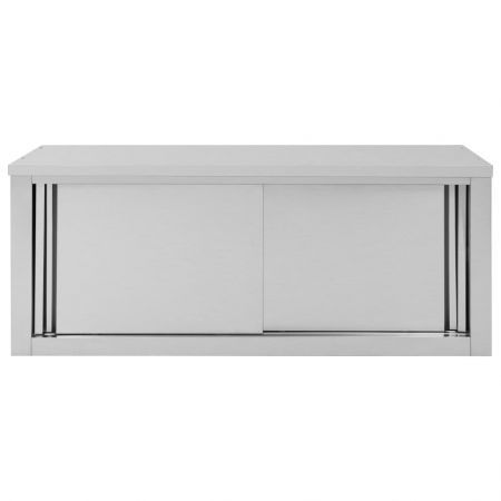 Kitchen Wall Cabinet with Sliding Doors 120x40x50 cm Stainless Steel