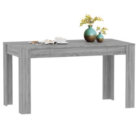 Dining Table Grey Sonoma 140x74.5x76 cm Engineered Wood