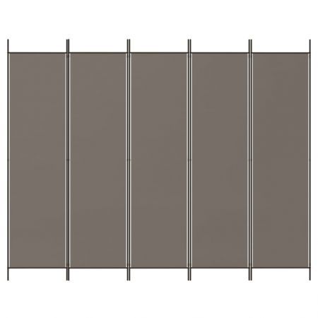 5-Panel Room Divider Anthracite 250x200 cm Fabric