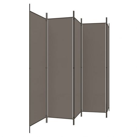 5-Panel Room Divider Anthracite 250x200 cm Fabric