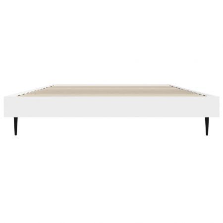 Bed Frame White 92x187 cm Single Bed Size Engineered Wood