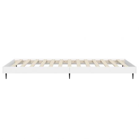 Bed Frame White 92x187 cm Single Bed Size Engineered Wood