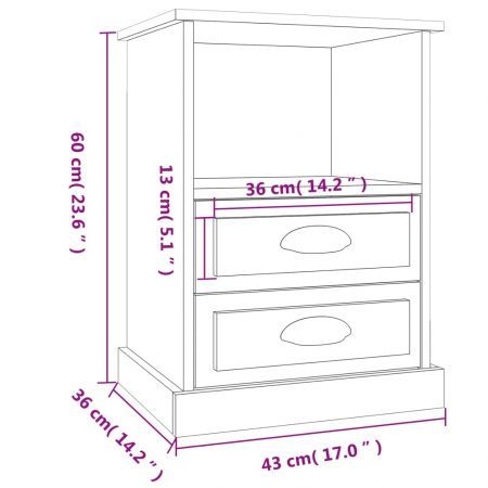 Bedside Cabinets 2 pcs Grey Sonoma 43x36x60 cm