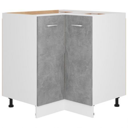 Corner Bottom Cabinet Concrete Grey 75.5x75.5x80.5 cm Engineered Wood