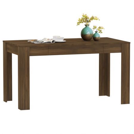 Dining Table Brown Oak 140x74.5x76 cm Engineered Wood