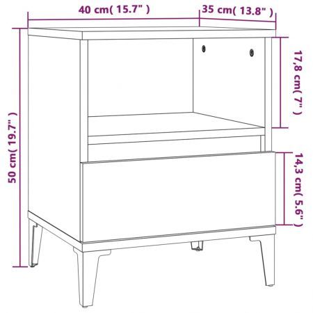 Bedside Cabinet Sonoma Oak 40x35x50 cm