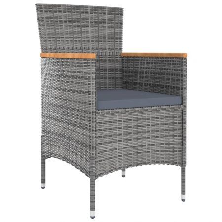 Garden Dining Chairs 4 pcs Poly Rattan Grey