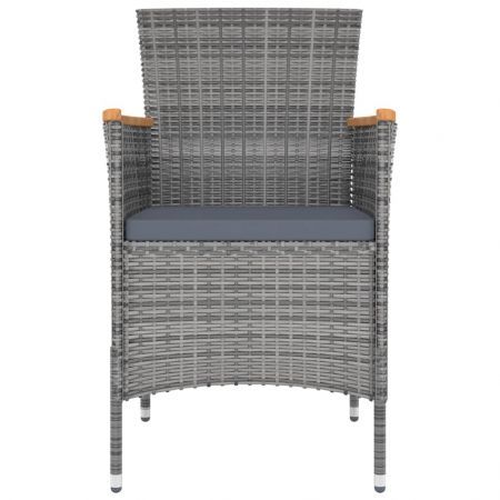 Garden Dining Chairs 4 pcs Poly Rattan Grey