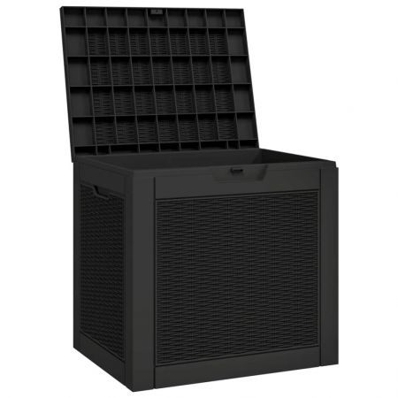 Garden Storage Box Black 55.5x43x53 cm Polypropylene