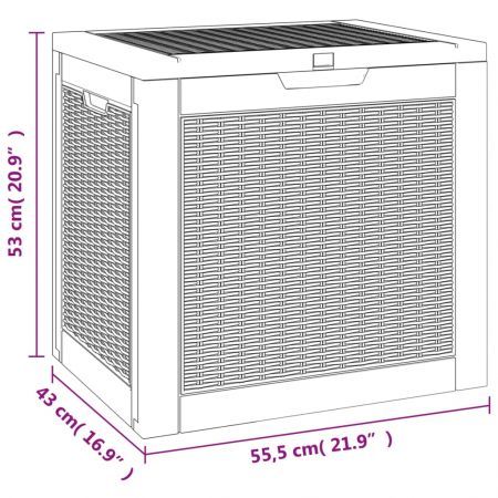 Garden Storage Box Black 55.5x43x53 cm Polypropylene