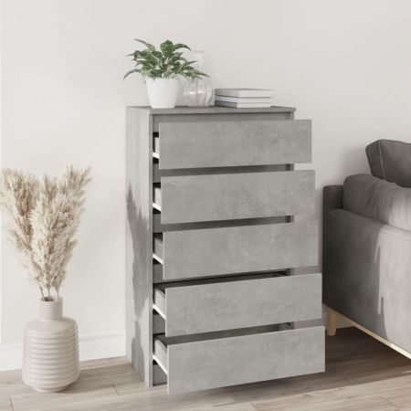 Drawer Cabinet Concrete Grey 60x36x103 cm Engineered Wood