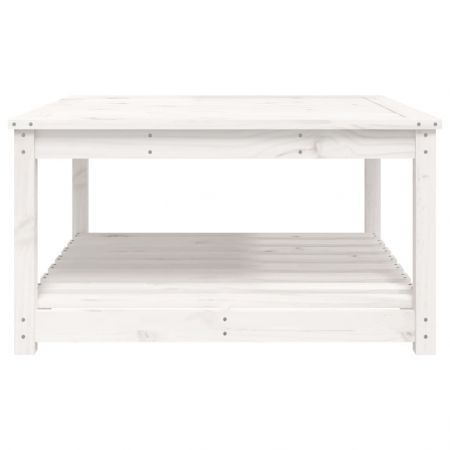 Garden Table White 82.5x82.5x45 cm Solid Wood Pine