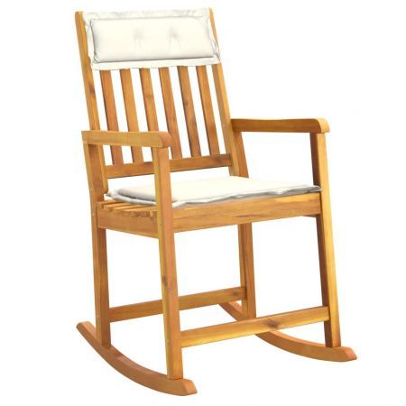 Rocking Chair with Cushions Solid Wood Acacia