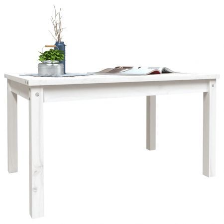 Garden Table White 82.5x50.5x45 cm Solid Wood Pine