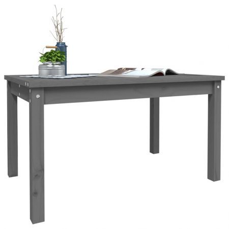 Garden Table Grey 82.5x50.5x45 cm Solid Wood Pine