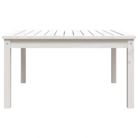 Garden Table White 82.5x82.5x45 cm Solid Wood Pine