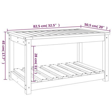 Garden Table 82.5x50.5x45 cm Solid Wood Pine