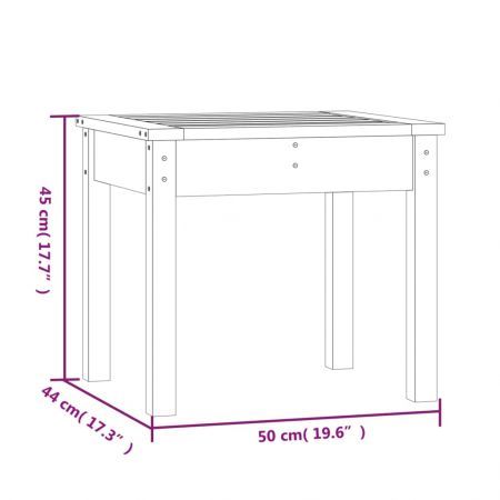 Garden Bench White 50x44x45 cm Solid Wood Pine