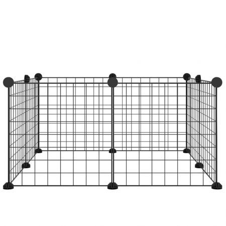 8-Panel Pet Cage Black 35x35 cm Steel