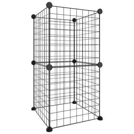 8-Panel Pet Cage Black 35x35 cm Steel