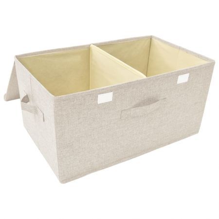 Storage Box Fabric 50x30x25 cm Cream