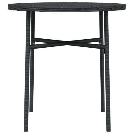 Tea Table Black 45 cm Poly Rattan